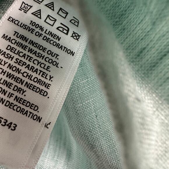 Joie Womens Blouse Boho Small 100% Linen Embroidered Pullover Green Tassels New - Picture 7 of 8